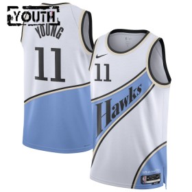 Camiseta Niños Atlanta Hawks Trae Young 2024-25 Nike City Edition Blanco Swingman